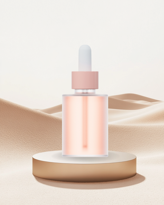 Beige Round Product Podium in Sunny Desert - PNG File