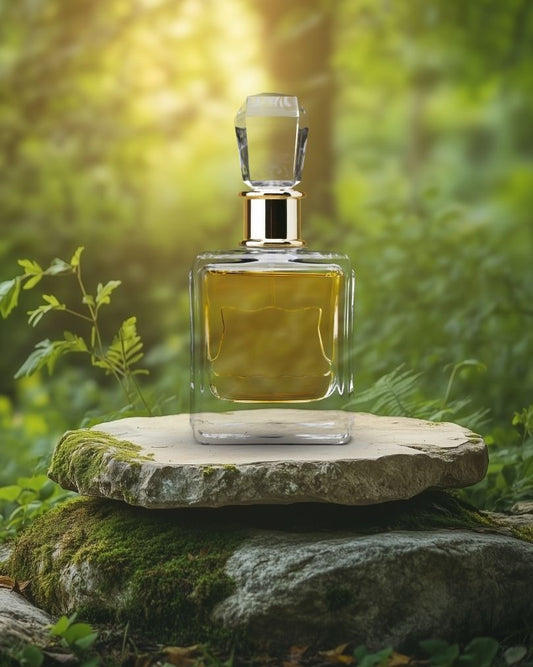 Natural Stone Podium in Forest – Organic Product Display Background - PNG File